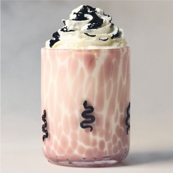 Anthropologie Mystic Icon Juice Glass Snake Pink Confetti - Picture 3 of 4